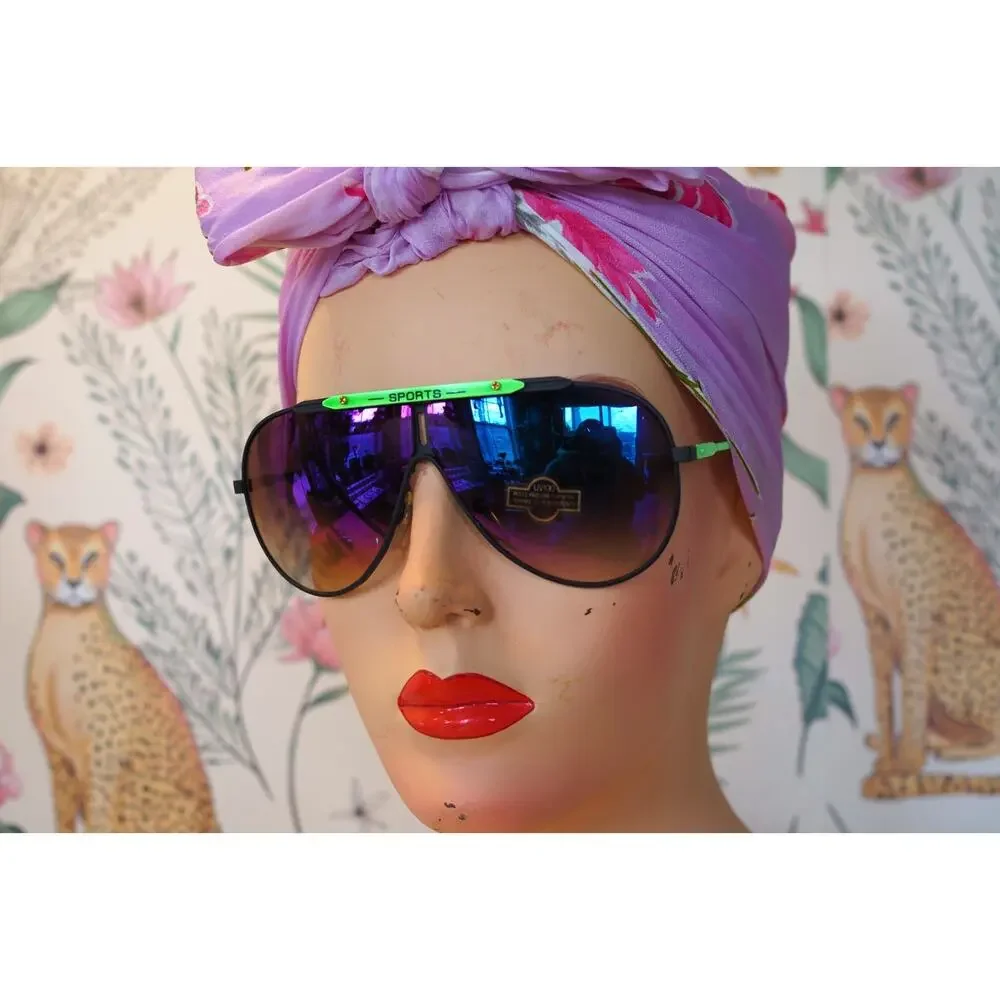 Vintage Aviator Sunglasses 1980s Taiwan NOS Outdoor Rave Party Retro Sporty